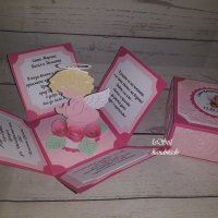 Експлодираща кутия за паричен подарък с обувки за прохождане на бебе, прощъпулник, кръщене, снимка 12 - Подаръци за кръщене - 35984614