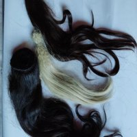Екстеншън  естественa коса за перука (опашка), ролки за къдрене на коса - за обем и пръчки дунапрен, снимка 4 - Маши за коса - 33978171