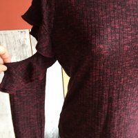 👜💄👟Amisu,блуза от рипсена материя с ефектни рязани ръкави,л/хл➡️10 лв.🎁, снимка 3 - Блузи с дълъг ръкав и пуловери - 33919296