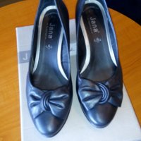 Jana Дамски кожени обувки с ток 5-6см , №38,5 черни, стелка 25см, снимка 6 - Дамски обувки на ток - 29080281
