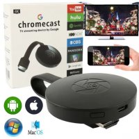 Google Chromecast мултимедиен плеър. Превъщате телевизора в смарт, снимка 4 - Приемници и антени - 29695801