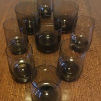 6 чаши за аператив + 3 чаши за уиски тъмно стъкло, снимка 1 - Чаши - 31896924