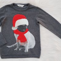 Коледен пуловер H&M 5-6 години, снимка 3 - Детски пуловери и жилетки - 38650844