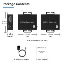 60 м HDMI екстендър, CAT6 CAT7 Ethernet to HDMI конвертор, снимка 7 - Друга електроника - 42109756