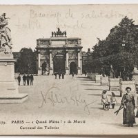 Стара черно-бяла картичка Париж, снимка 1 - Филателия - 44350658