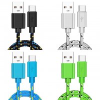 3A USB type C (USB-C) кабел за зареждане и пренос на данни - 2 м., снимка 1 - USB кабели - 37953672