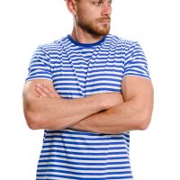 Нов мъжки моряшки комплект: моряшка класическа тениска и капитанска шапка, снимка 2 - Тениски - 37662344