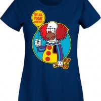 Дамска тениска The Simpsons Krusty The Clown Pennywise 02,Halloween,Хелоуин,Празник,Забавление,, снимка 6 - Тениски - 38154282