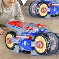 Каскадна, светеща играчка мотор, въртяща се на 360 градуса с подвижни гуми, снимка 5 - Музикални играчки - 42370724