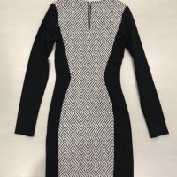Нова вталяваща H&M рокля с дълъг ръкав 36 номер черно-бяла, снимка 2 - Рокли - 30949879