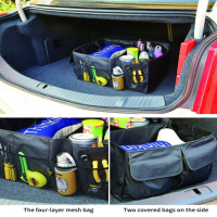 Мултифункционален сгъваем органайзер за багажник за автомобил, снимка 4 - Аксесоари и консумативи - 44518120