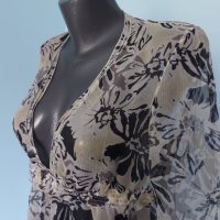 Японска коприна - рокля със сребристи декорации във флорален принт "EKseption"/ японска коприна, снимка 4 - Рокли - 29698288