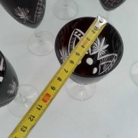 Кристални чаши за вино червен кристал, снимка 6 - Антикварни и старинни предмети - 31060388