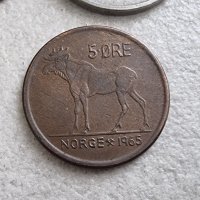 Норвегия .1, 2  ,5 ,10 оре . 1 и 5 крони. 1958 - 1967 година. Стара емисия., снимка 5 - Нумизматика и бонистика - 42310028