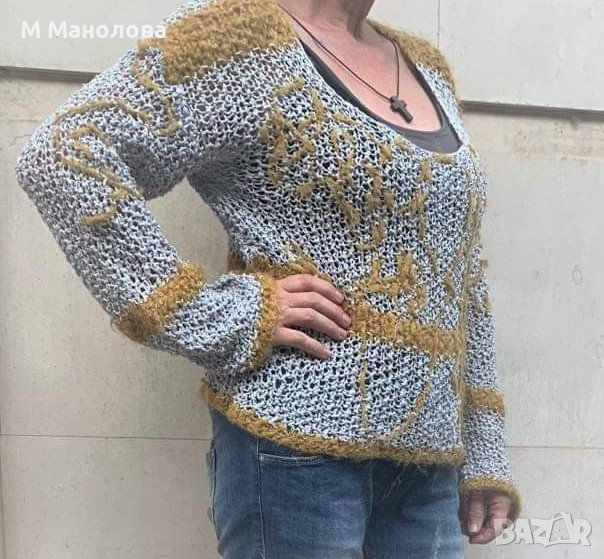Дамска плетена блуза, уникат, размер S/M, снимка 1