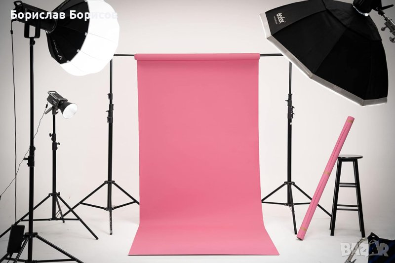 Хартия за фон - розова 1,35х5 метра, снимка 1