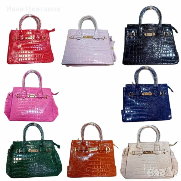 Дамска чанта с кроко текстура – изисканост и стил за всяка модерна жена, снимка 1
