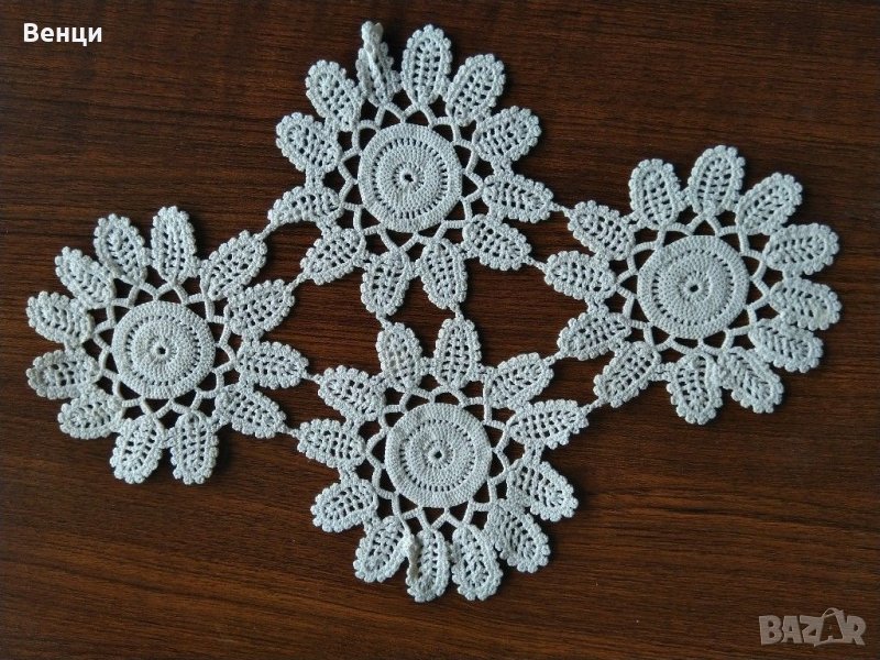 Плетива, салфетки, каре, декорация на една кука, снимка 1