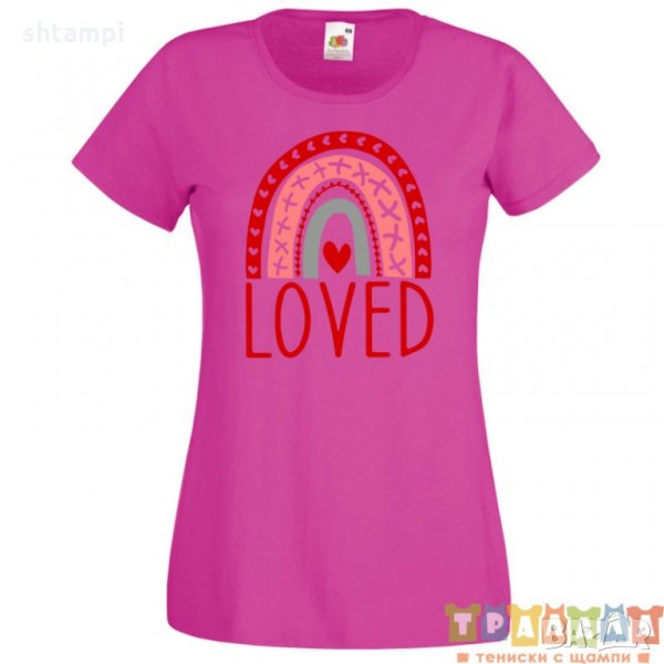 Дамска тениска Свети Валентин Loved, снимка 1