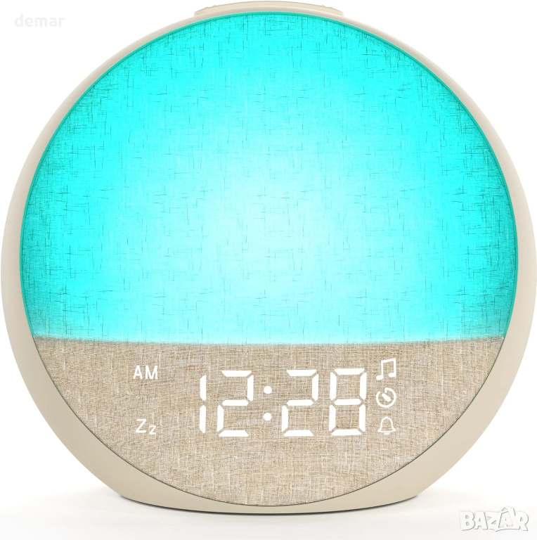 APUZOM Дигитален нощен часовник с будилник за деца, за хора с тежък сън (бежов), снимка 1