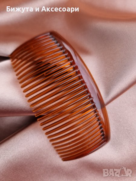 Кафяв силиконов гребен-шнола за коса, снимка 1