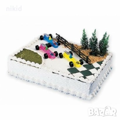 Рали коли колички картинг писта кола пластмасови фигурки фигурка играчка играчки украса декор торта , снимка 1