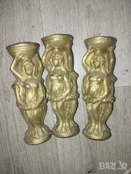 комплект от три месингови крачета , снимка 1