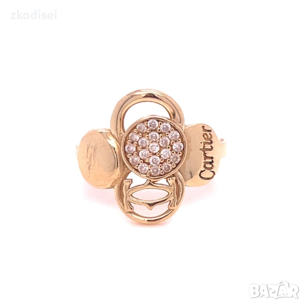 Златен дамски пръстен Cartier 2,90гр. размер:55 14кр. проба:585 модел:33765-1, снимка 1