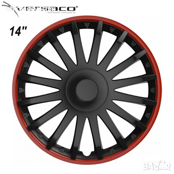 Versaco Slovakia Тасове за джанти 14'' Versaco Crystal RED Black Черни, снимка 1