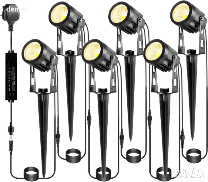 IRISECO 6 в 1 градински прожектори, алуминиеви нисковолтови LED, 21 метра, IP65, снимка 1