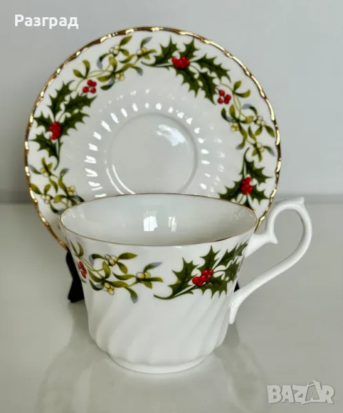 Коледен сет за чай чашка с чинийка, снимка 1