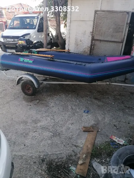 Надуваема лодка комплект със колесар , снимка 1