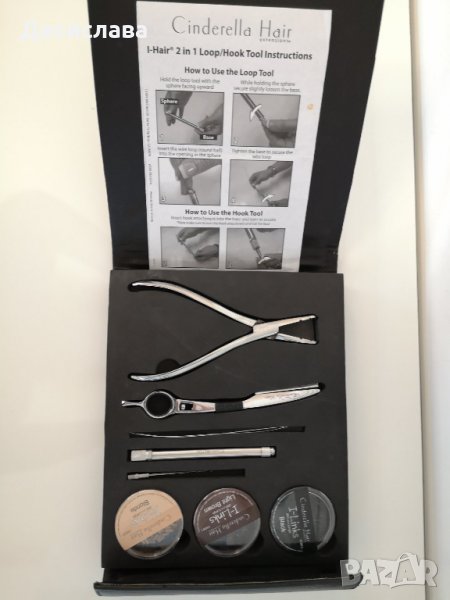 Комплект инструменти / поставяне на треси / кичури / екстеншън, снимка 1