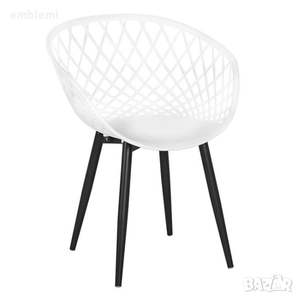 Стол градински трапезен Rex Бял с черни крака, снимка 1