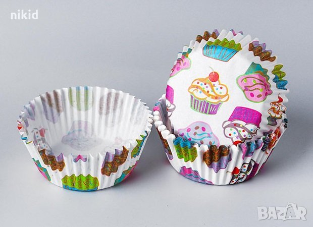 24 бр хартиени капсули бели на мъфини кексчета кошнички за кексчета мъфини парти, снимка 1
