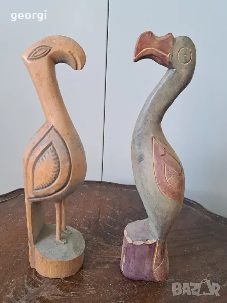 екзэтични дървени фигури птици дърворезба    5/2, снимка 1