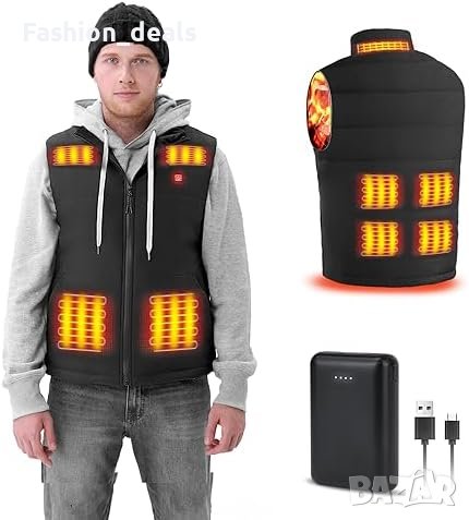 Ново електрическо поларено яке без ръкави Отопляема жилетка грейка за тяло, снимка 1