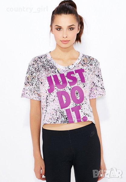 Nike Printed Cropped Just Do It T-Shirt - страхотна дамска тениска, снимка 1