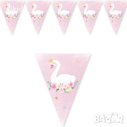 Лебед Гирлянд Знаменца Флаг Банер парти, снимка 1