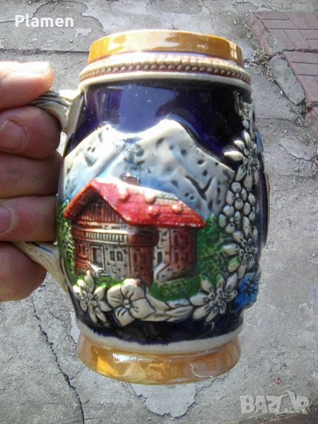 Германска порцеланова халба за бира Тирол, снимка 1