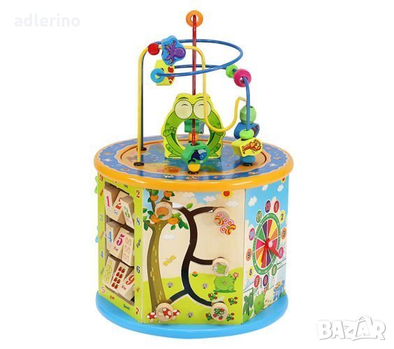 Детска игра Магически куб, вълшебно кубче с мно игри, мултифункционално дървено кубче, снимка 1