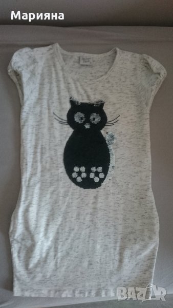 бяла рокля с коте, снимка 1