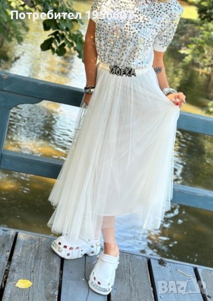 Спортно елегантна рокля, с тюл от моден бутик Djofra, снимка 1