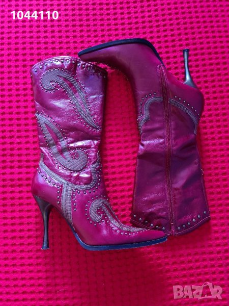 Дамски червени ботуши, снимка 1