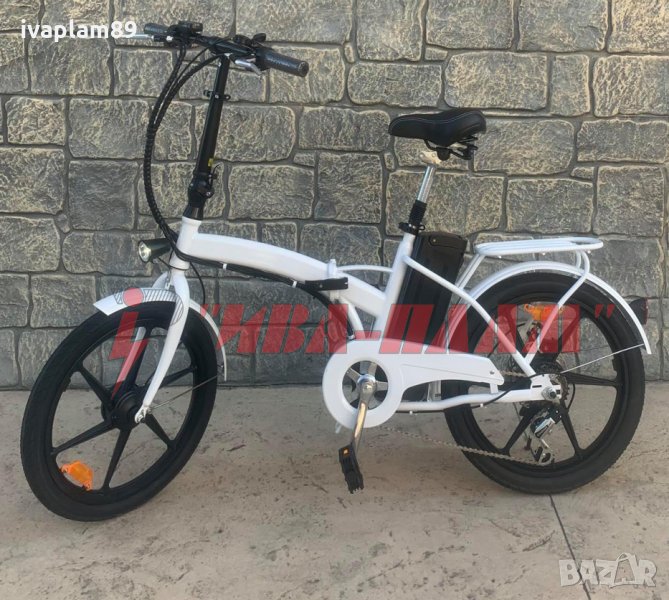 ЕЛЕКТРИЧЕСКИ сгъваем ВЕЛОСИПЕД+PAS система+Шест скористи за управление като велосипед+преден LED фар, снимка 1