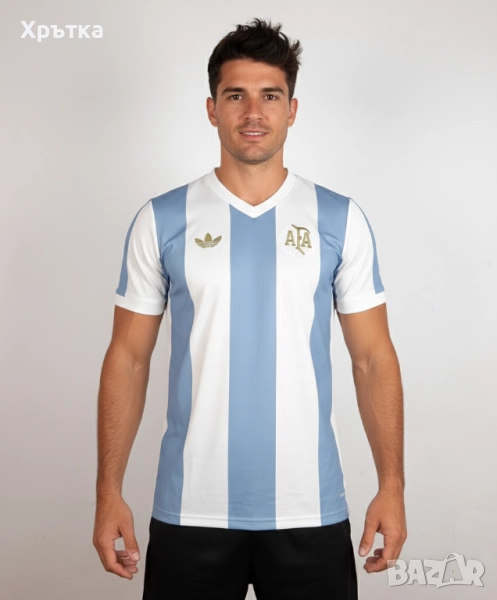 Adidas Argentina Anniversary - Оригинална мъжка футболна тениска р-р S, снимка 1
