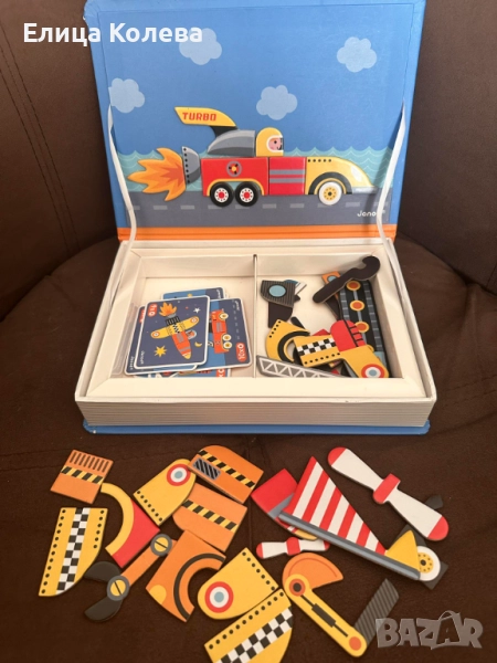 Детска магнитна книга Janod - Превозни средства, снимка 1