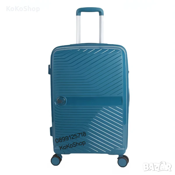 Куфар на колелца-42.5x24x66 см./ син куфар на колелца, снимка 1