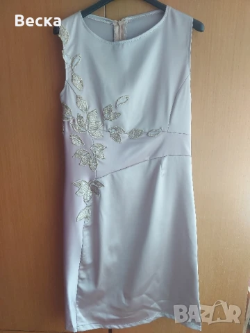 Официална рокля-бежаво и розаво, снимка 2 - Рокли - 51079238