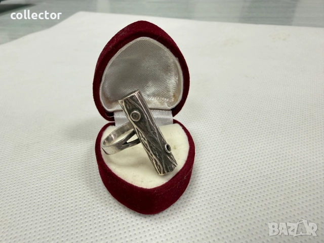 Модерен сребърен пръстен - клон от дърво. №7797